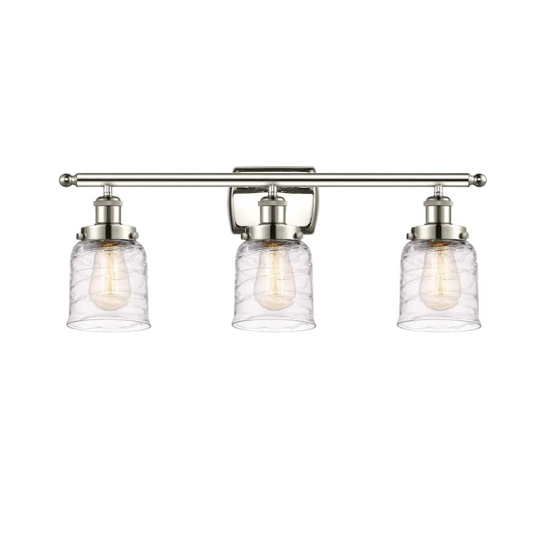 Innovations Lighting Ballston Urban Bell - 3 Light 26" Bath Vanity Light - Deco Swirl/Polished Nickel