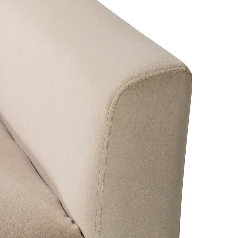 Lilia Contemporary Velvet Upholstered Tufted Back Armchair with Metal Golden legs Set of 2 by HULALA HOME
