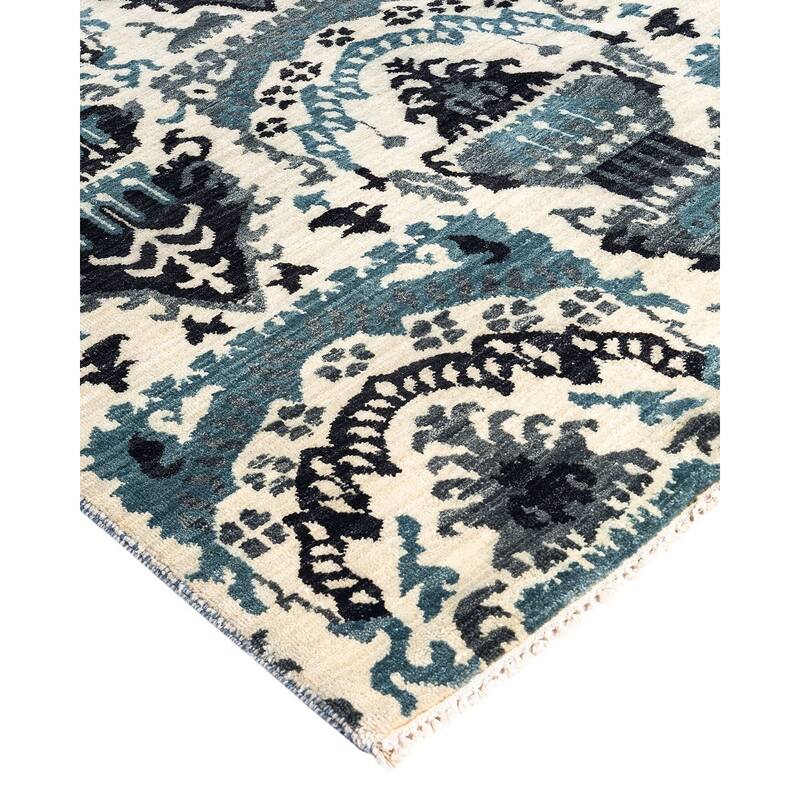 Ikat One-of-a-Kind Hand-Knotted Area Rug - Beige, 8' 1" x 10' 1" - 8' 1" x 10' 1"