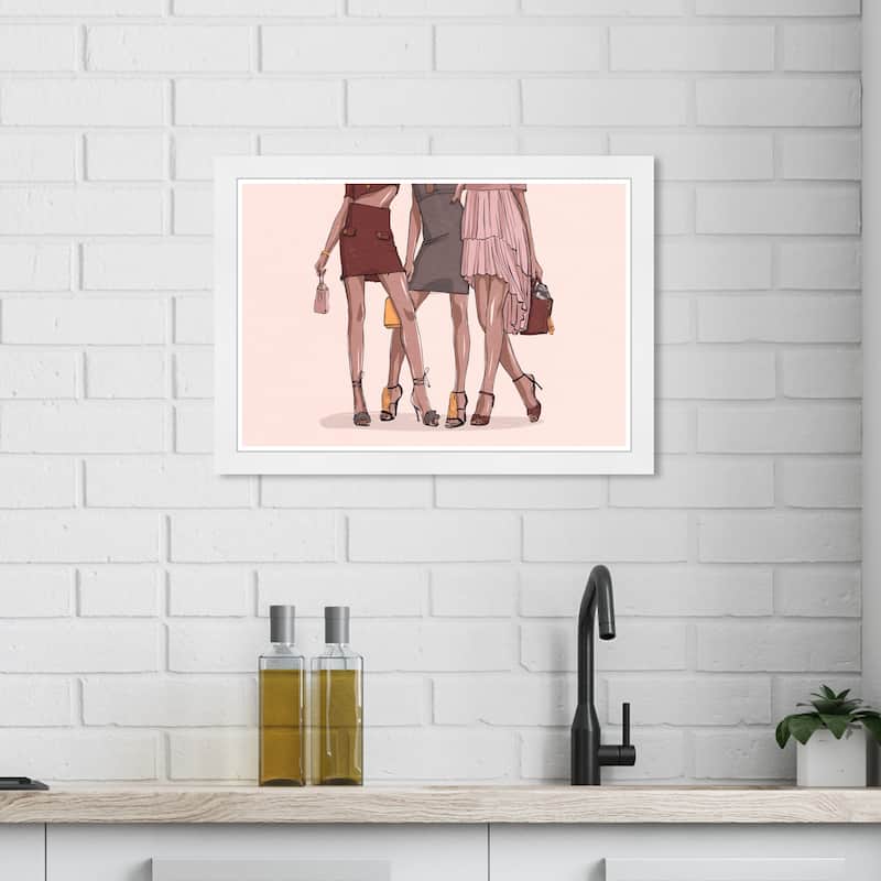 Wynwood Studio Prints Fashion and Glam Fashion Ladies Pink and Glam Wall Art Canvas Print - White