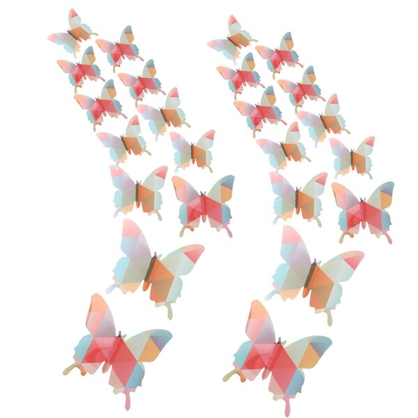 24pcs 3D Butterfly DIY Wall Sticker with Art Sticker for RoomDecor Multicolored