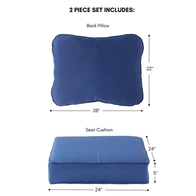 Outdoor 2-Piece Reversible Deep Seat Cushion Set (Cushions Only)