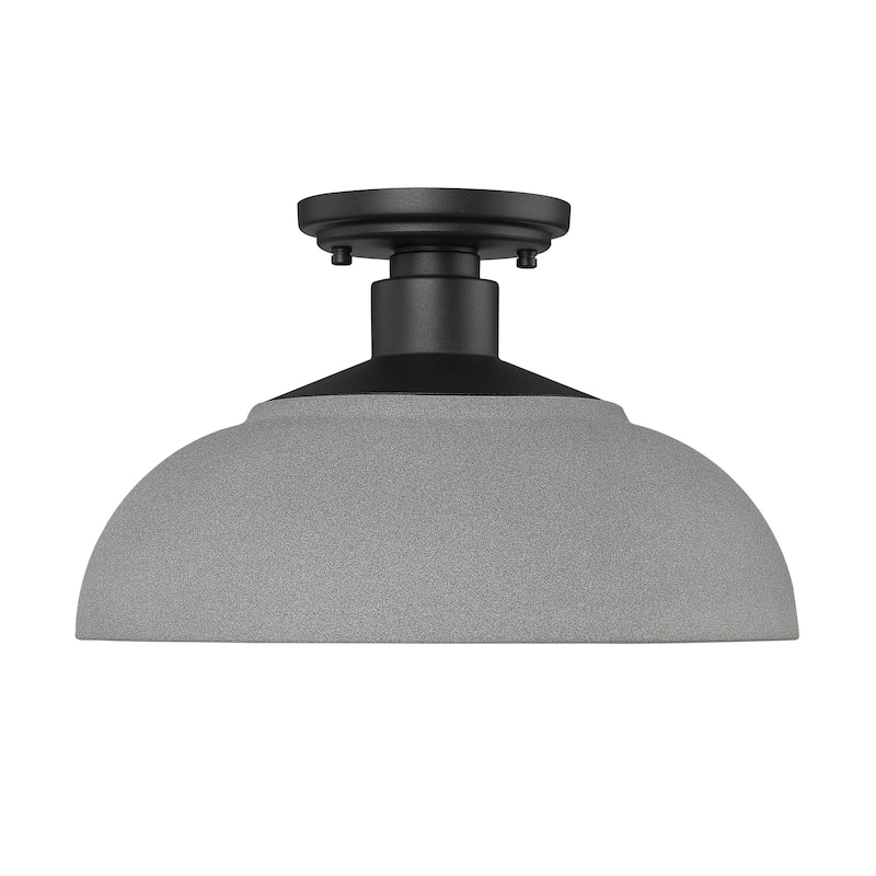 Levitt 13.625" Wide 1-Light Natural Black Outdoor Semi-flush