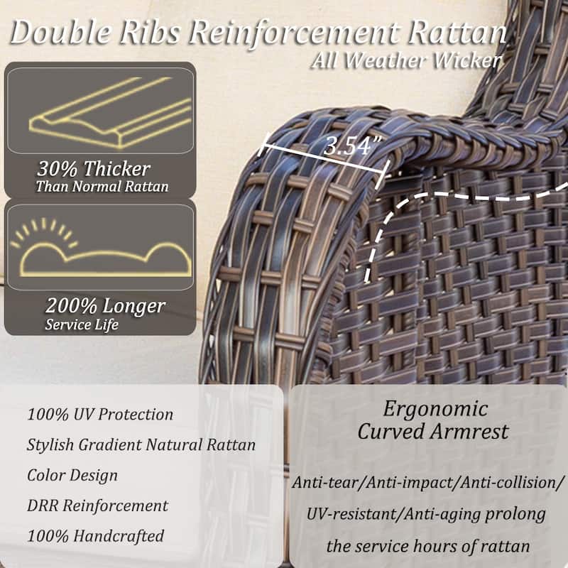 Rattan Outdoor Furniture Set-9 Piece Outdoor Patio Furniture Set with Swivel Chairs