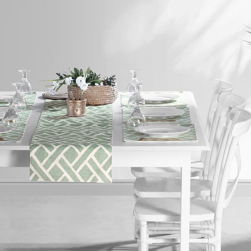 Exclusive Fabrics Martinique Printed Cotton Table Runner & Placemats