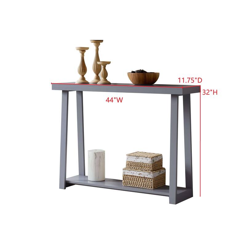 Emma Collection Wood 44" Modern Console Table with Shelf