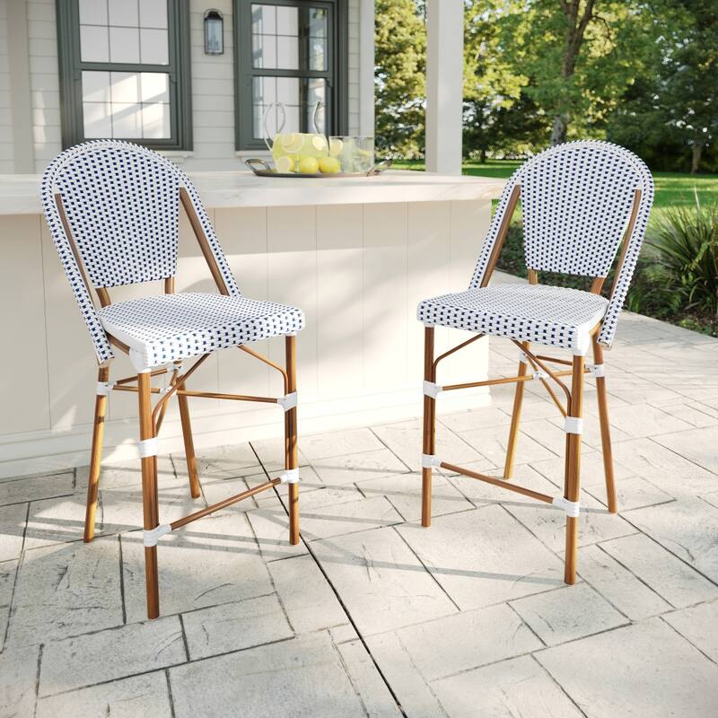 Martha Stewart 2PK All-Weather Stackable Patio Bistro Counter Stools - 18.5"W x 23.25"D x 42"H