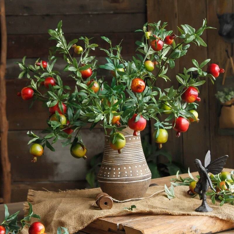 RusticReach Big Fruit Faux Pomegranate Stem 32" Tall