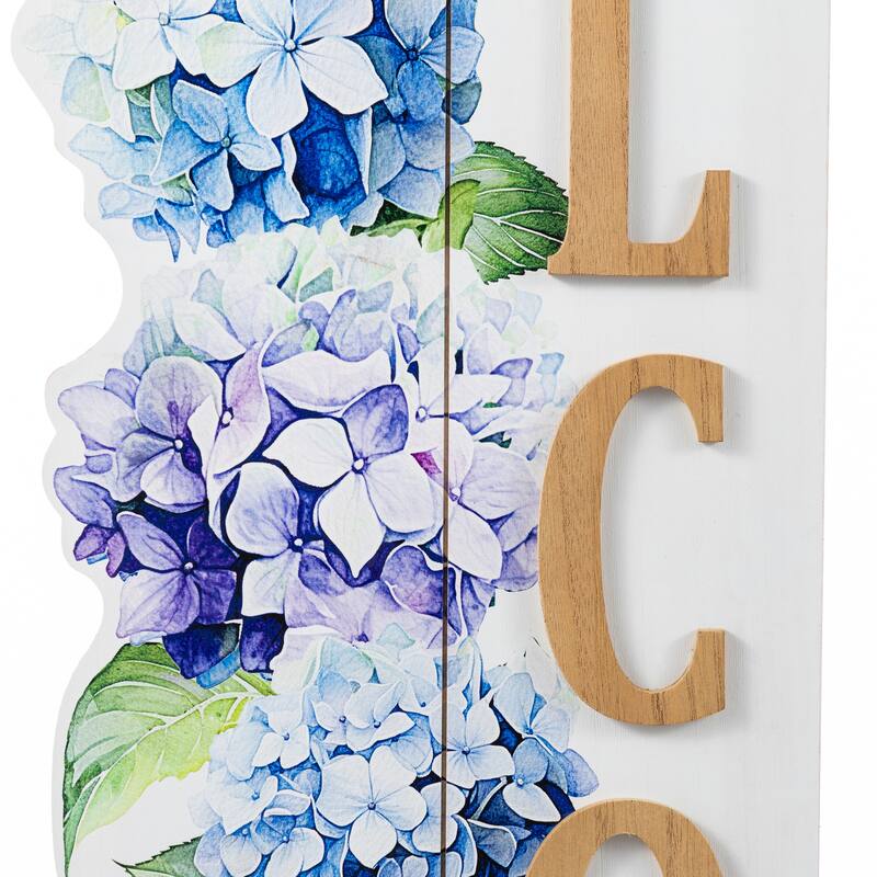 Glitzhome 42"H Solid Wood WELCOME Porch Sign with Bee Outdoor Decor