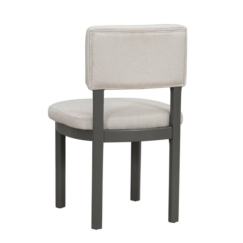 7-Piece Dining Set, 60" Rectangular Table with 6 Upholstered Chairs