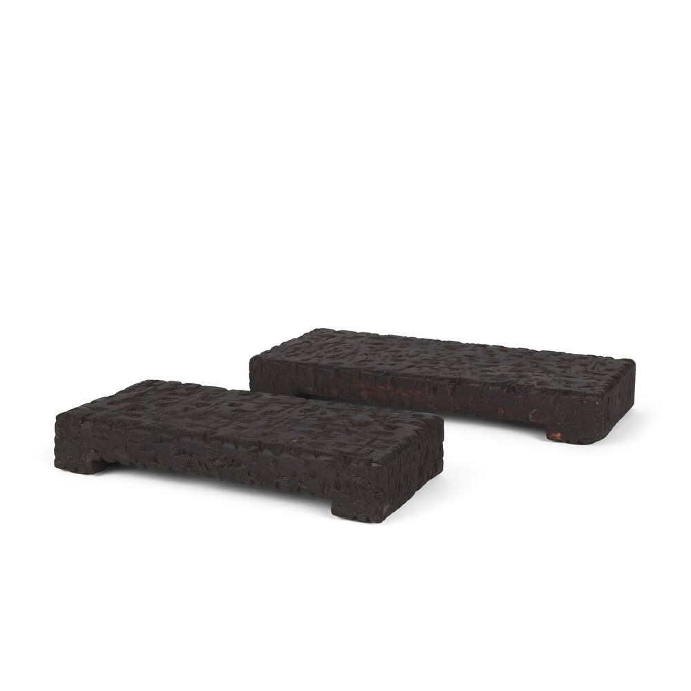 Shira Reclaimed Dark Brown Wooden Riser (Set of 2) - 18.0L x 7.8W x 2.5H