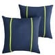 preview thumbnail 28 of 30, Sorra Home Sunbrella Outdoor Double Petite Flange Pillow Set of 2 16 in H x 16 in W x 6 in D - Sunbrella - Canvas Navy/Canvas Macaw