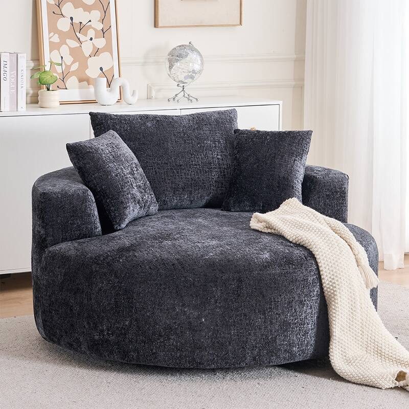 360 Swivel Barrel Chair Round Accent Chair
