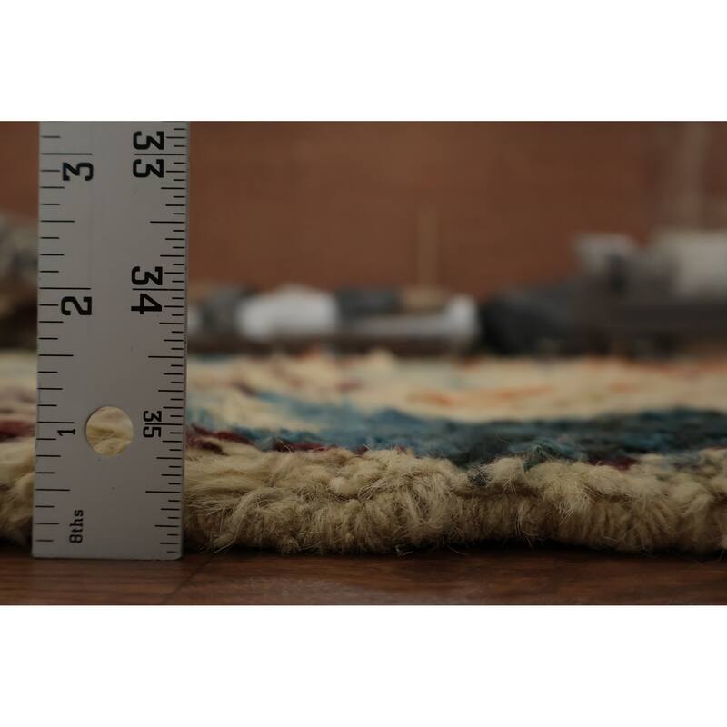 Hand Knotted Oriental 100% Wool Carpet Modern Tribal Beige & Ivories Moroccan Area Rug - 9' 2'' X 8' 2''