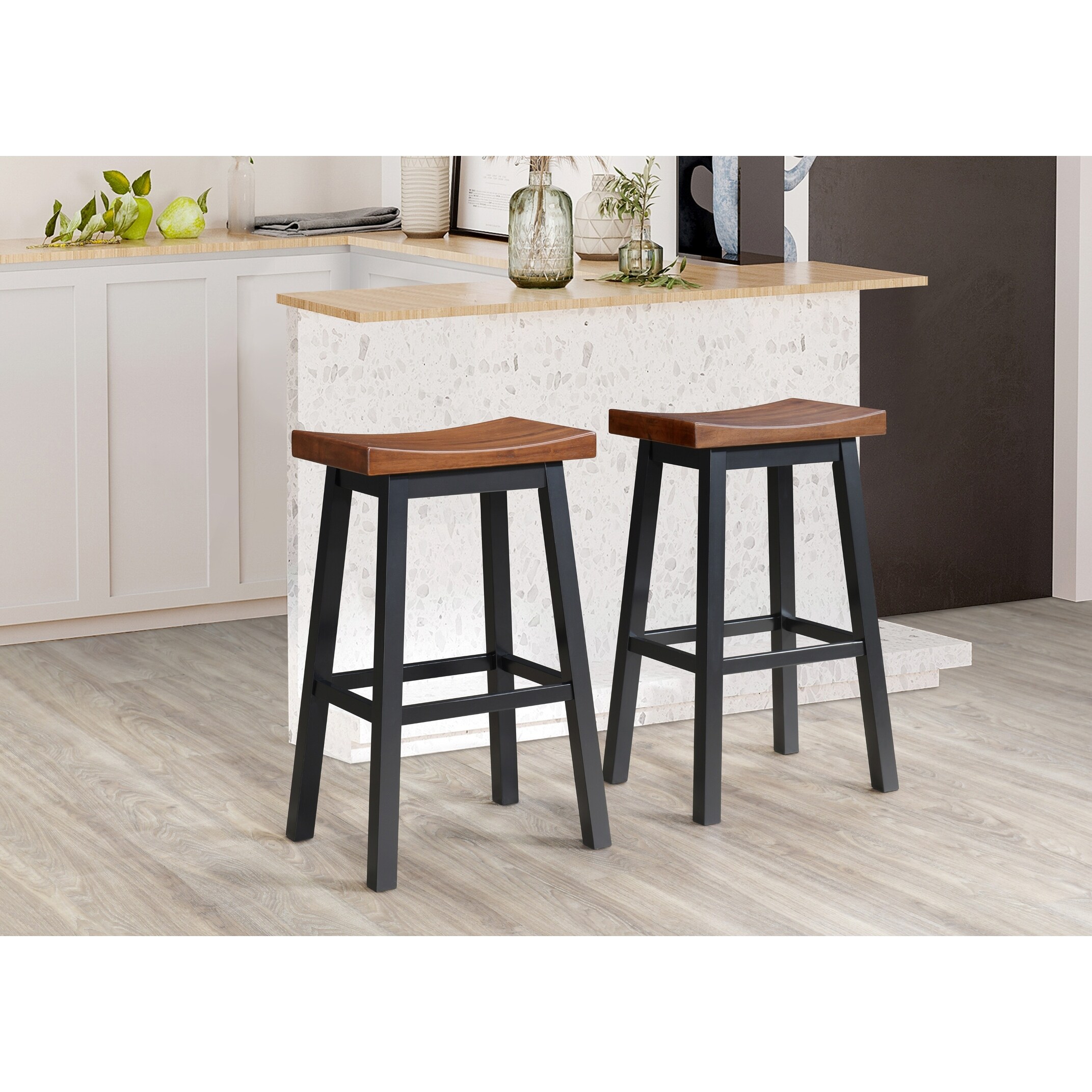Solid wood sale saddle bar stools