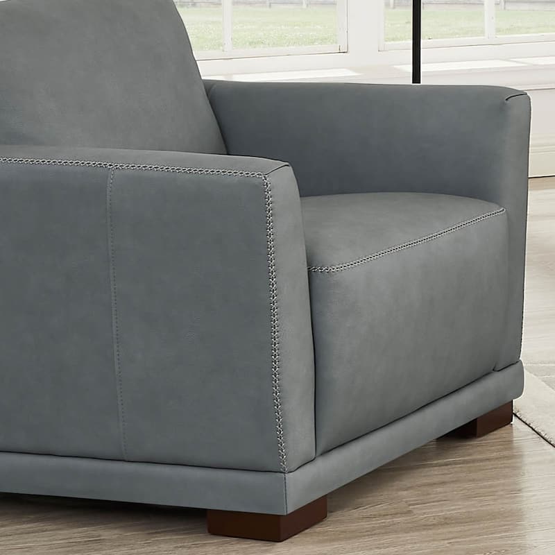 Hydeline Mary Top Grain Leather Chair with Memory Foam and Springs