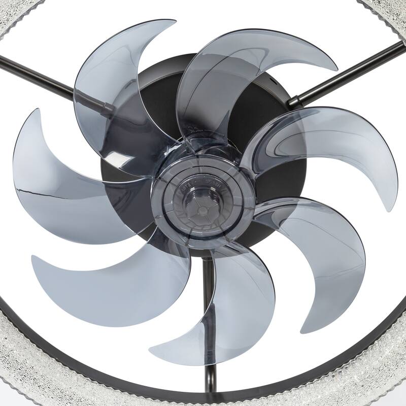 20-in Black Low Profile Ceiling Fan with Remote Control(7-blade)