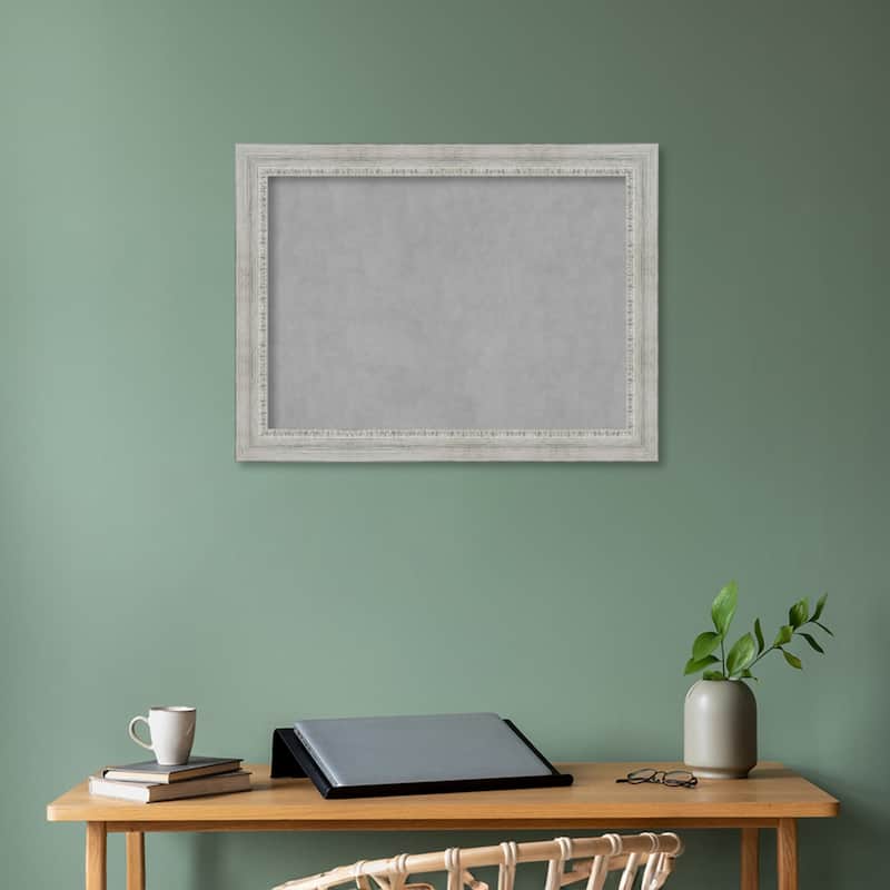 Amanti Art Rustic White Wash Framed Magnetic Board