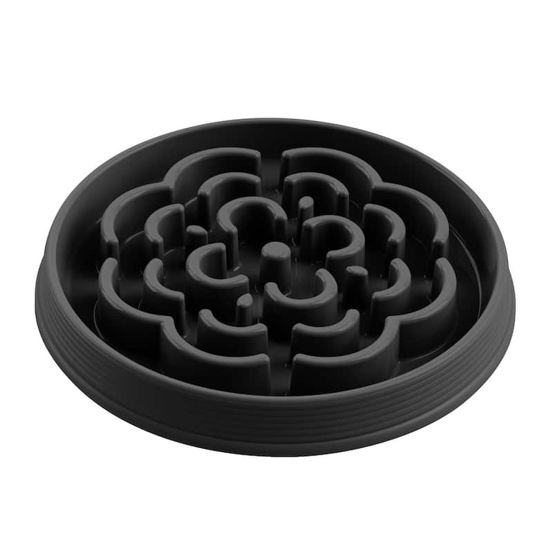 Abode Homewares Slow Chow Medallion Polypropylene Slow Feeder - Black - Large
