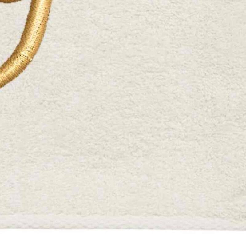 Avanti Linens Ivory/Gold Script Monogram Fingertip Towel Letter G - Fingertip Towel