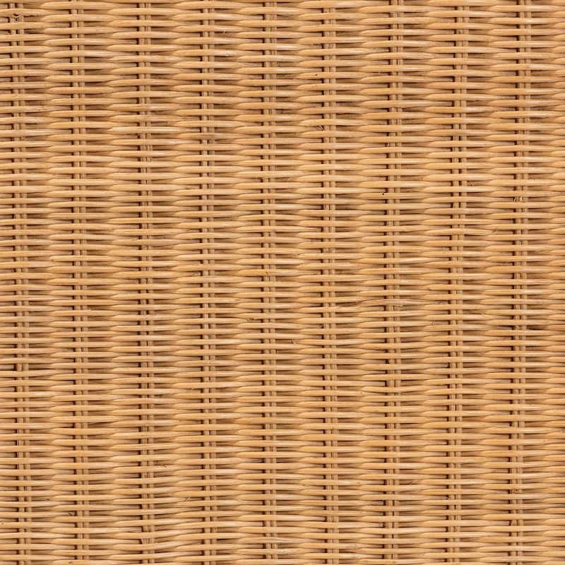 Erla Bohemian Light Honey Rattan Accent Bench with Scallop border