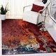 preview thumbnail 4 of 42, SAFAVIEH Glacier Liliana Watercolor Modern Abstract Rug 10'6" x 14' - Red/Orange - Rectangle