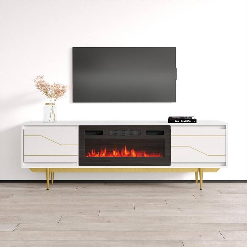 Maze BL-EF Fireplace TV Stand - White