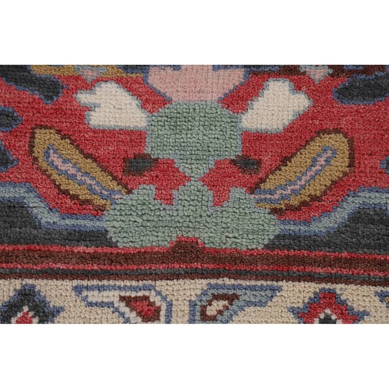 Transitional Oushak Indian Area Rug Handmade Wool Carpet - 8'2" x 9'9"