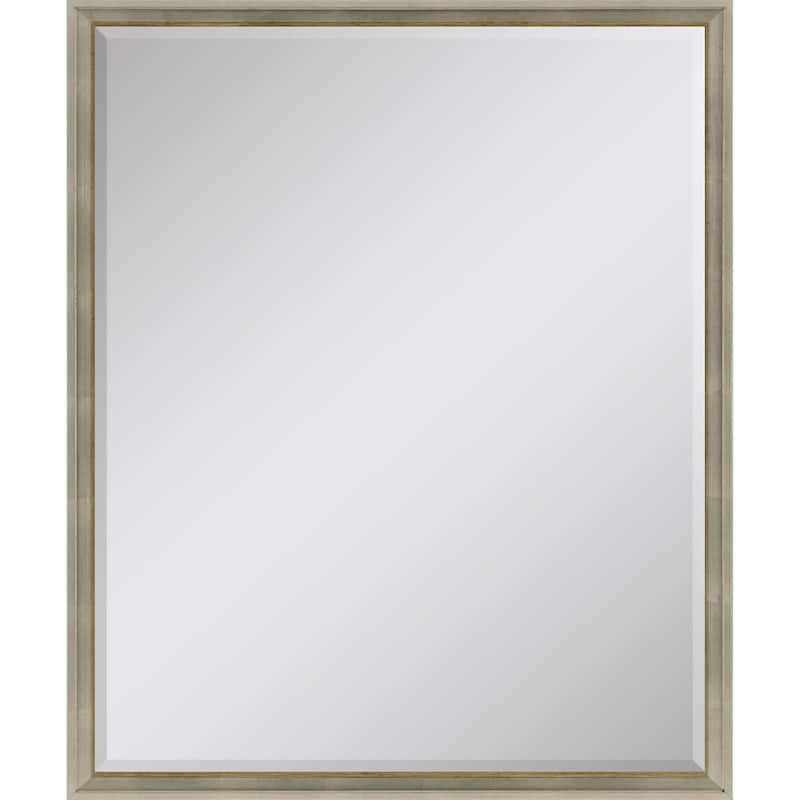 HomeRoots 30" Silver Wood Accent Mirror - 24.00 in. x 30.00 in. x 3.00 in.