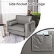 preview thumbnail 16 of 18, Costway Modern Accent Armchair Single Sofa with Bolster & Side Storage
