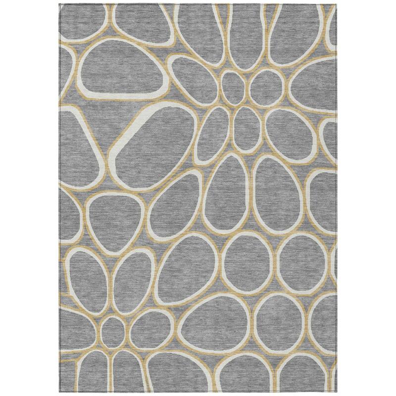 HomeRoots Abstract Transitional Rectangle Outdoor Rug