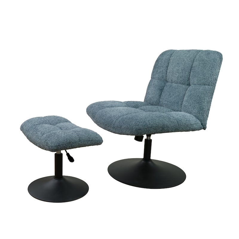 Art Leon Fabric Swivel Accent Chair with Ottoman