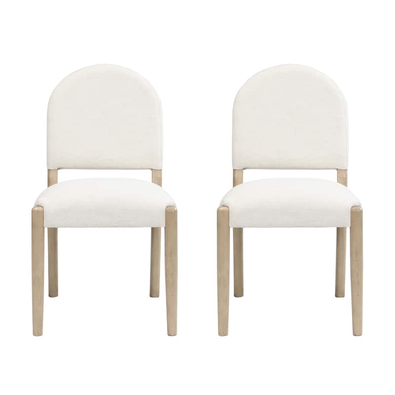 Christopher Knight Home - Mid-Century Upholstered Armless Dining Side Chairs with Rubber Wood Frame (Set of 2)