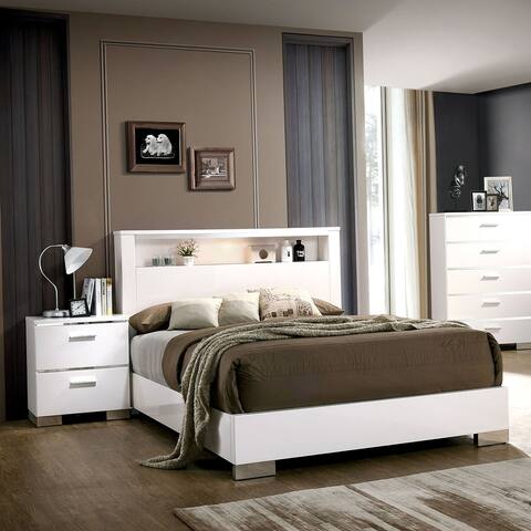 Furniture of America Champs Solid Wood Storage 2-piece Queen Bed Set