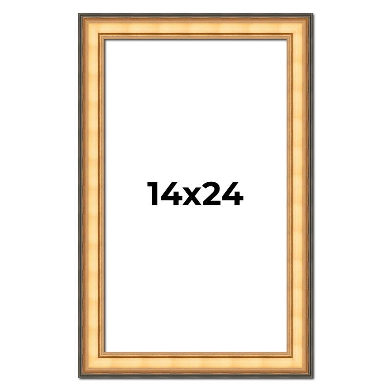 14x24 Frame Gold Plein Aire Solid Wood Picture Frame Width 2 Inches |