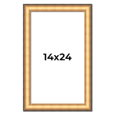 14x24 Frame Gold Plein Aire Solid Wood Picture Frame Width 2 Inches |
