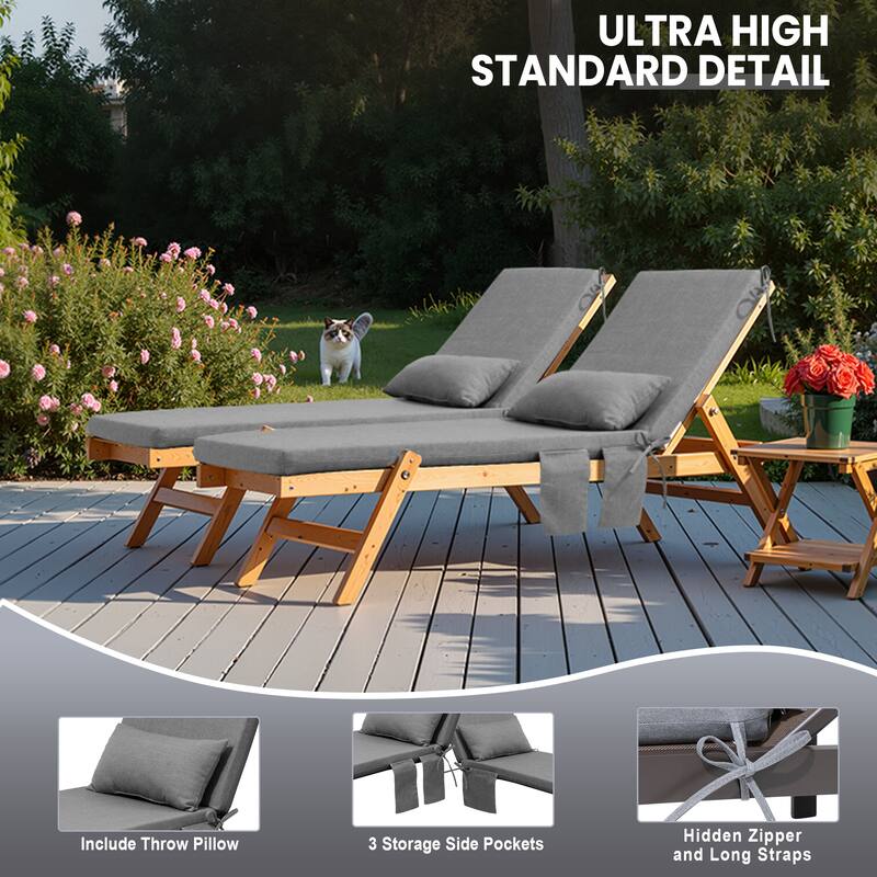 Pellebant Outdoor Lounge Chair Cushions with Pillow