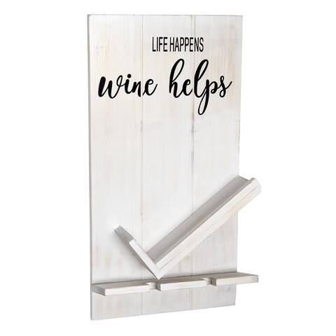 Elegant Designs Wine Bottle Shelf with Glass Holder