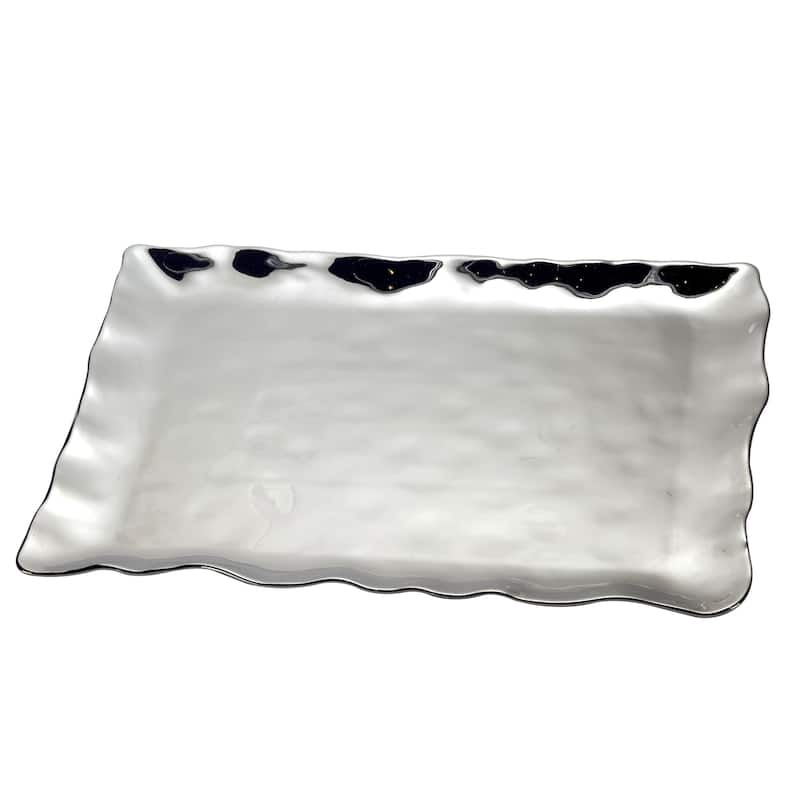 Certified International Silver Coast Rectangular Platter 16" x 10" - 16" x 10"