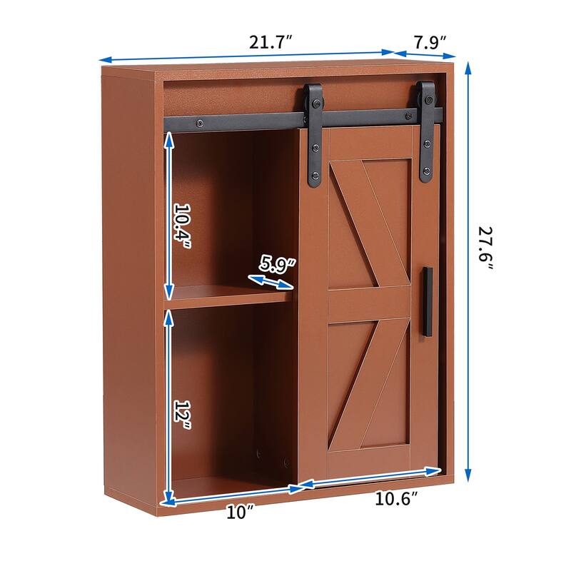 Bathroom Wall Cabinet With Sliding Door Multi-functional Storage Cabinet Wall Mounted For Bathroom Kitchen Laundry Room