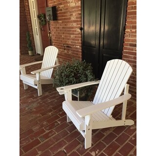 Outsunny Outdoor Classic Wooden Adirondack Deck Chair with Cup Holder & Comfortable Ergonomic Design, White