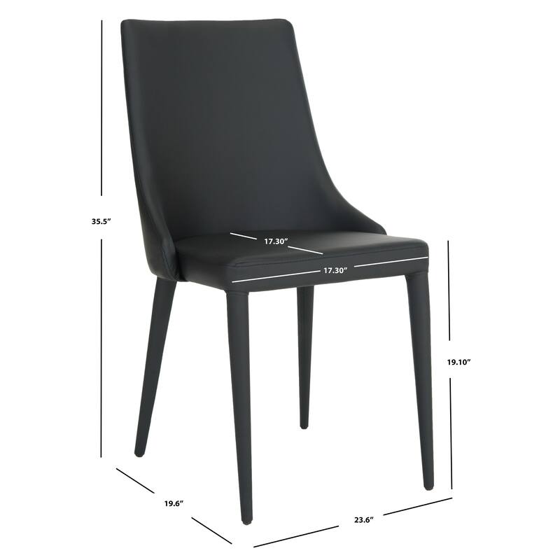 SAFAVIEH Socorro Mid-Century Modern White Dining Chair (Set of 2) - 23.6" x 19.6" x 35.5" - 24Wx20Dx36H