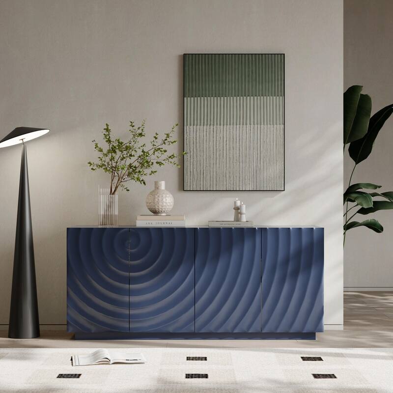 Modern 4-Door Buffet Cabinet with Storage