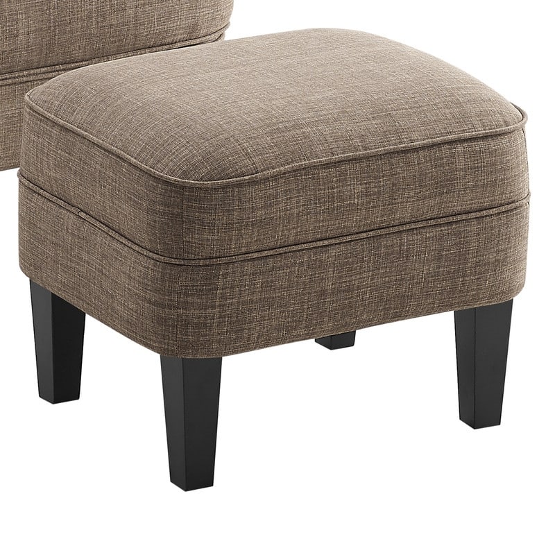 Moser Bay Mignon 30'' Wide Tufted Wingback Accent Chair with Ottoman, Velvet or Linen