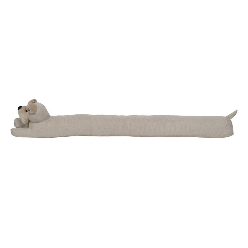 Dog-Shaped Draft Stopper 35 Inches - 35L x 6W x 3H - Oat Biscuit Beige
