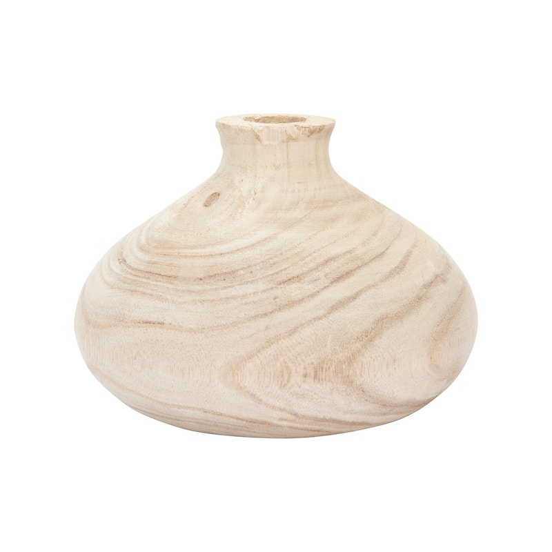 Decorative Paulownia Wood Vase - Natural