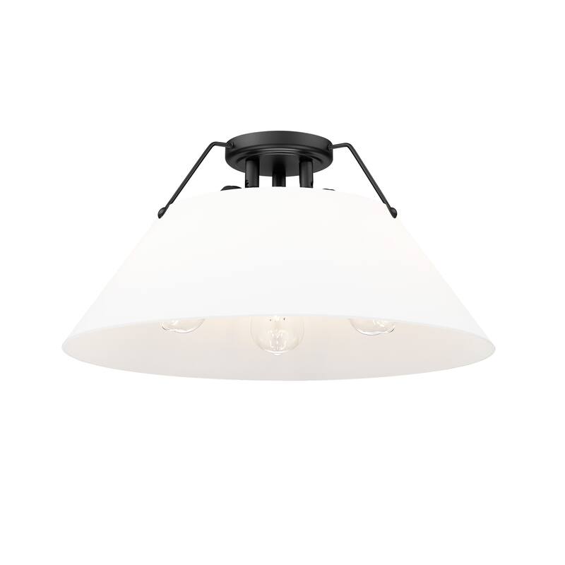 Orwell 3-Light Flush Mount in Matte Black with Opal Glass