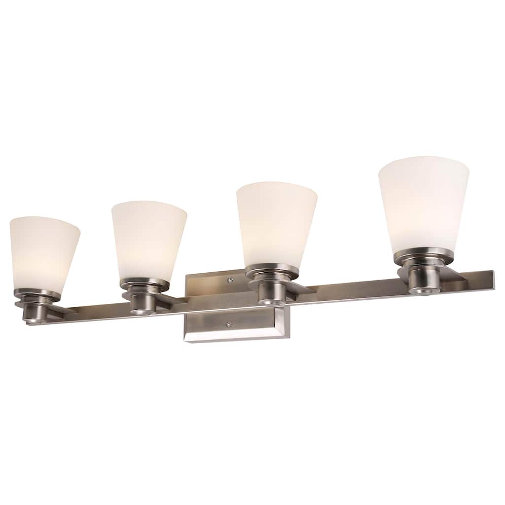 4 Light Vanity Lighting in Brushed Nickel LED integrated