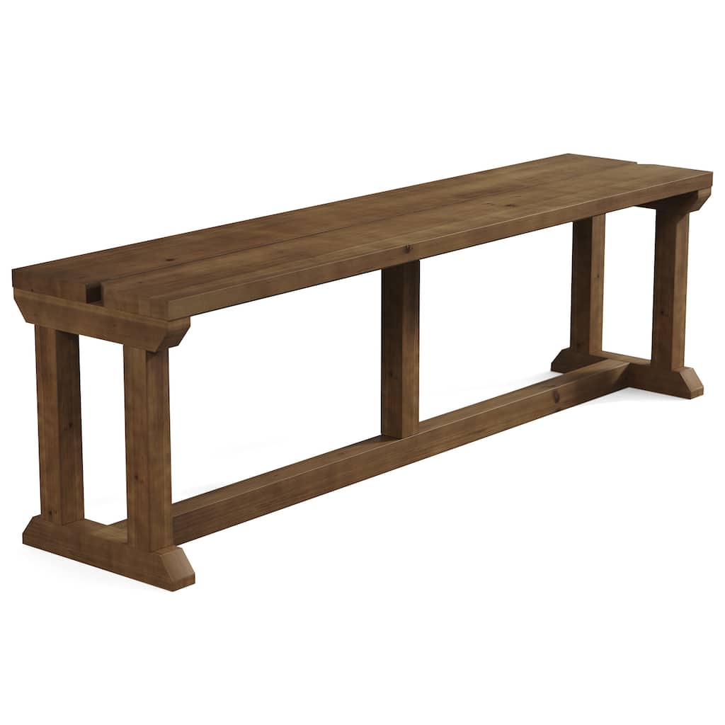 Solid Wood Dining Bench, 59" Farmhouse Bench Kitchen Table Seat