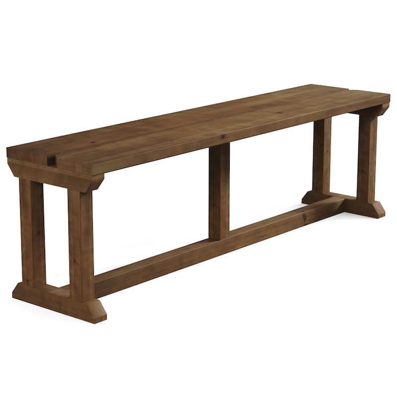 Solid Wood Dining Bench, 59" Farmhouse Bench Kitchen Table Seat